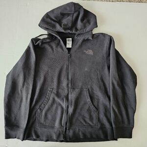 The North Face Hoodie Men's Large Black Fleece Lined Kangaroo Pockets Full Zip